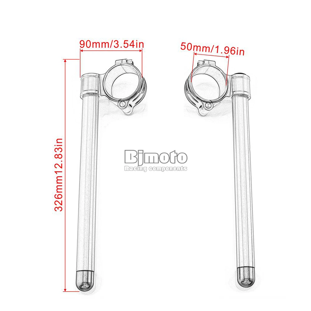 BJMOTO 7/" 22 мм руль OD мотоцикл 50 мм 55 мм Зажим На Руль Riser Clipon руль ручка бар ручки