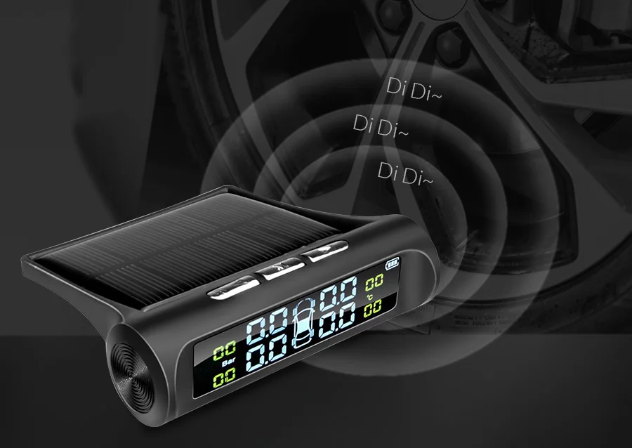 E-ACE умный автомобиль TPMS система контроля давления в шинах солнечной энергии цифровой дисплей внешний датчик температуры шин оповещение