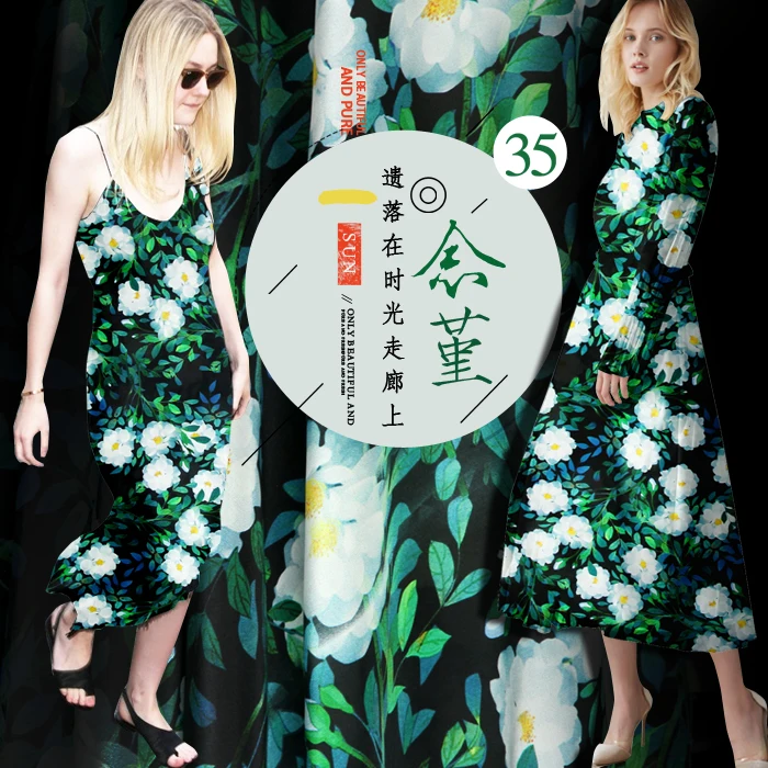 

135 cm wide printed natural silk fabric 12 mm crepe de chine silk fabric micro-perspective dress fabric wholesale silk cloth