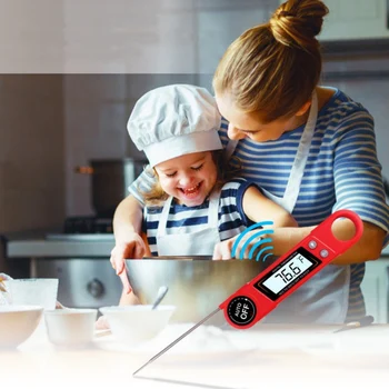 

Digital Fleischthermometer Instant Read Grillthermometer Küchenthermometer IP67 Wasserdicht Und LCD Bildschirm