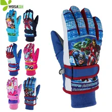 Хлопковые Водонепроницаемые зимние детские лыжные перчатки с внутренней подкладкой, теплые зимние ветрозащитные перчатки для катания на коньках для взрослых, спортивные перчатки для катания на лыжах