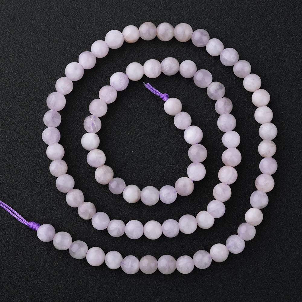 2 Fili/Set Naturale Madagascar Kunzite 5-5.5Mm Rotondo Fascino Gemma Perline Di Pietra Per Gioielli Fai Da Te