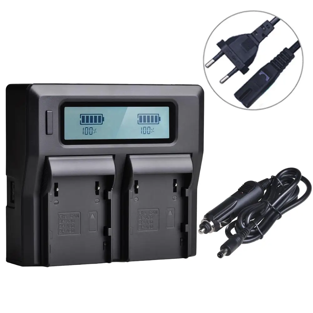 LCD Dual Fast Charger 1Pc For Canon BP-A30 BP-A60 BP-A90 A90 A60 A30 C500II C300 Mark II C200 C200B
