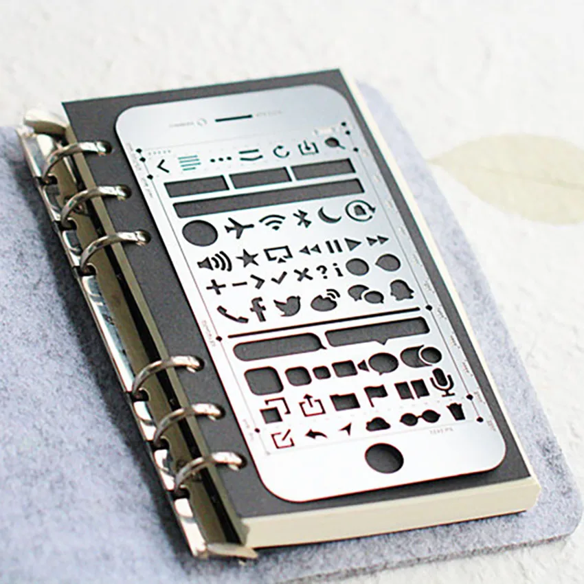 Stainless Steel Ruler DIY Geometric Drawing Template Rulers Multi-pattern Heart Star Hollow Ruler Diary Tools stainless steel ruler ruler set drawing ruler