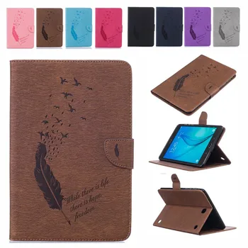 

Feather Print PU Leather Flio Book Style Case For Samsung Galaxy Tab A 8.0 T350 T355 SM-T355 8'' P350/355 smart Tablet Cover