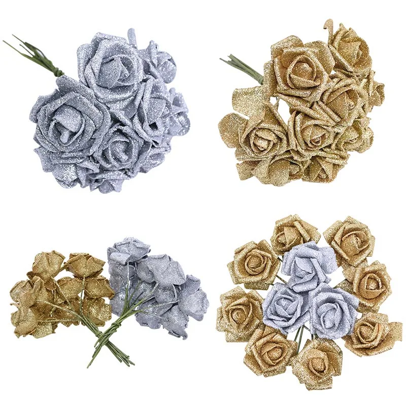 Gifts Artificial Foam Flowers Fake Roses Wedding Decoration Bridal Bouquet 