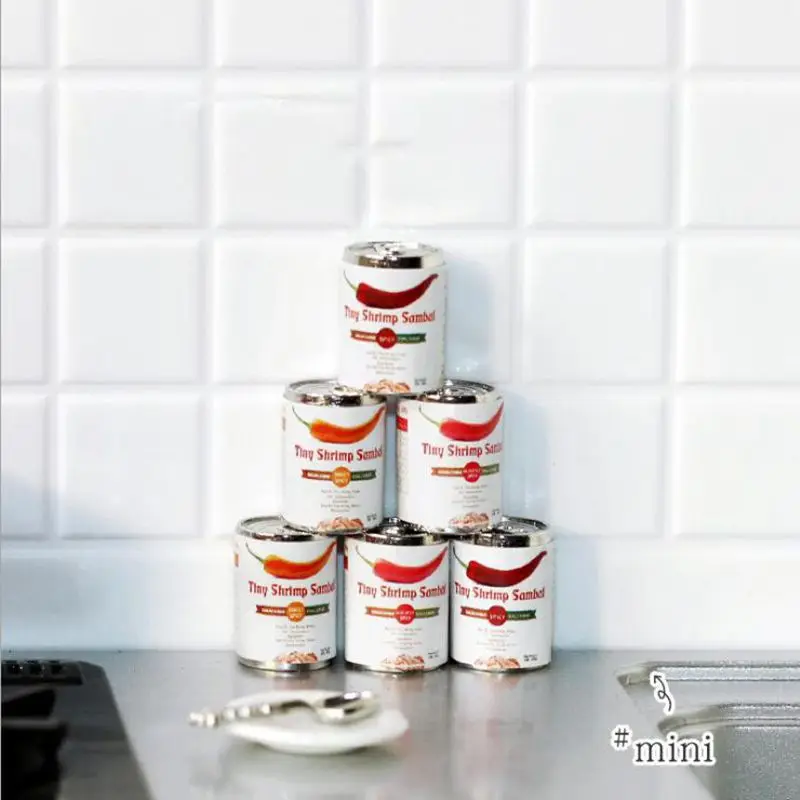NEW 3PCS/Lot Mini Chilli Sauce Cans 1:12 Miniature Dollhouse Food Pretend Play Blyth BJD OB11 Doll Accessories