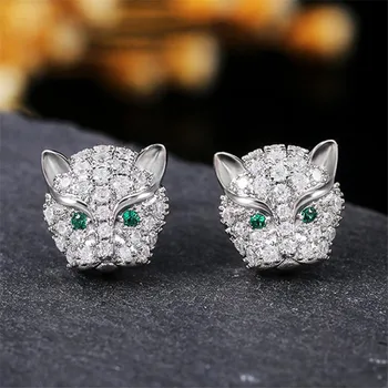 

Blaike 925 Sterling Silver Jewelry Cute Leopard Head Stud Earrings for Women Wedding Party Fine Jewelry Birthday Gifts