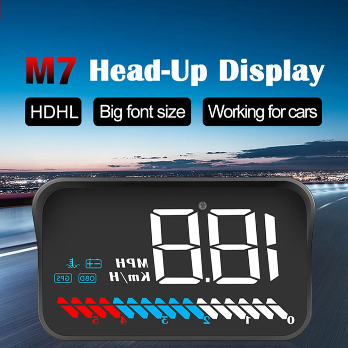 Car OBD GPS dual system Hud Speedometer multifunctions Head Up Display Digital Speed Windshield Projector built-in a lens hood | Автомобили