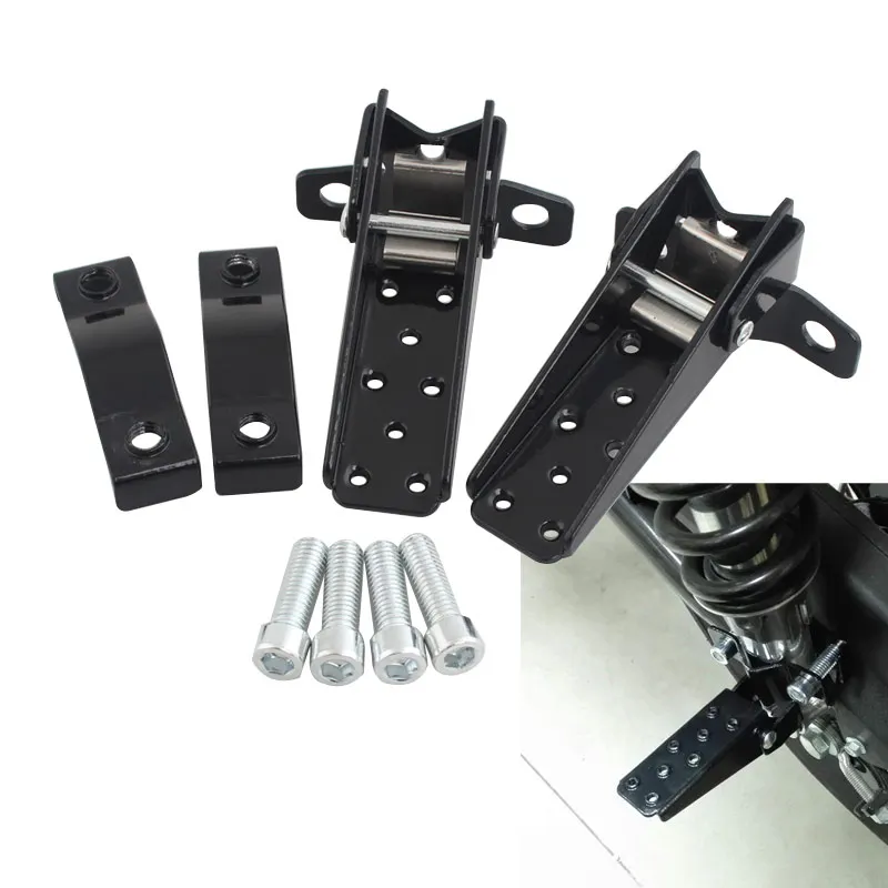 

Motorcycle Black Steel Motorcycle Bike Parts Frame Foot Pegs Pedals Folding Universal Fit for Motorcycle BMW Honda Cafe Racer