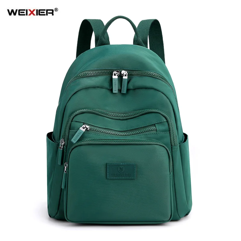 2021 New Dark Green Women's Backpack Waterproof Nylon Backpack