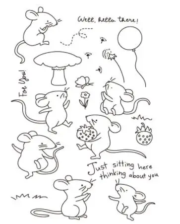 Мышь прозрачный силиконовый штамп/печать для DIY скрапбукинга/альбом