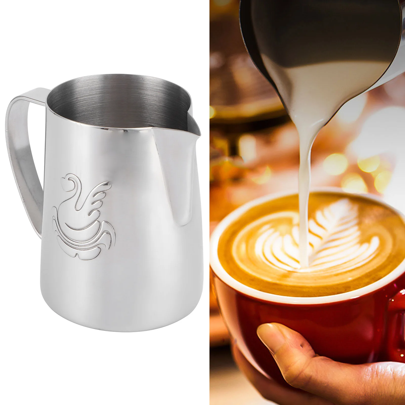Milk Frother Jug Milk Frothing Jug 380ml/400ml/600ml Stainless Steel