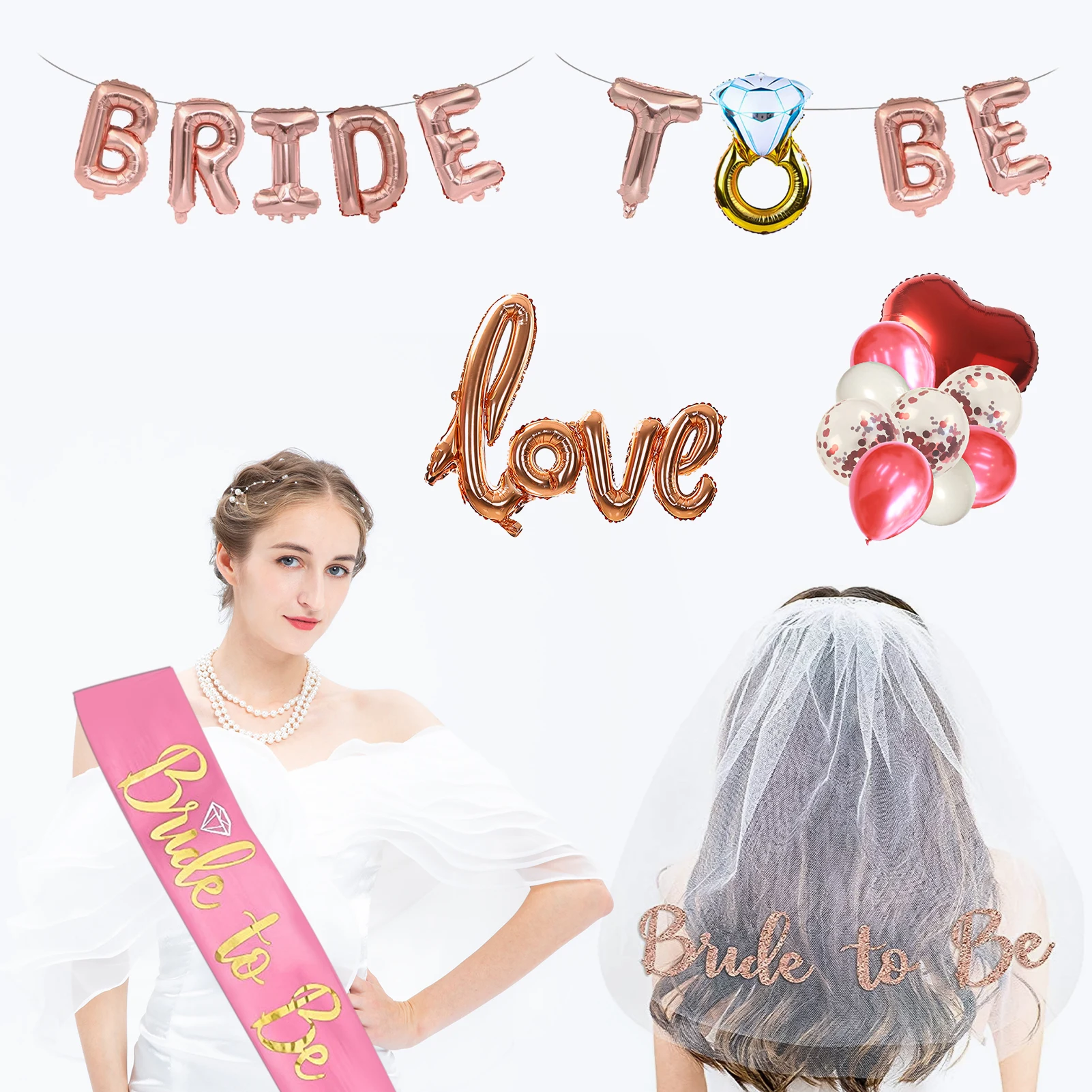 

Wedding Decorations Bridal Shower Wedding Veil Team Bride To Be Satin Sash Bachelorette Party Girl Hen Party Decoration Supplies