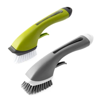 

Long handle Cleaning Brush Sink Hearth Flexible Pool Brush with Liquid Soap Dispenser Corner Floor Brush Bathroom Kitchen Tool