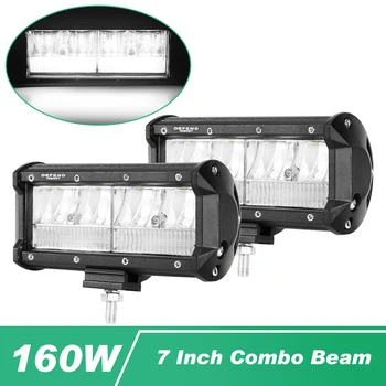 

7 Inch 160W Car Barra LED Bar Offroad 6400Lm Combo Beam for 12V 24V Truck 4WD 4x4 Boat Trailer LED Work Light Bar Driving LightS