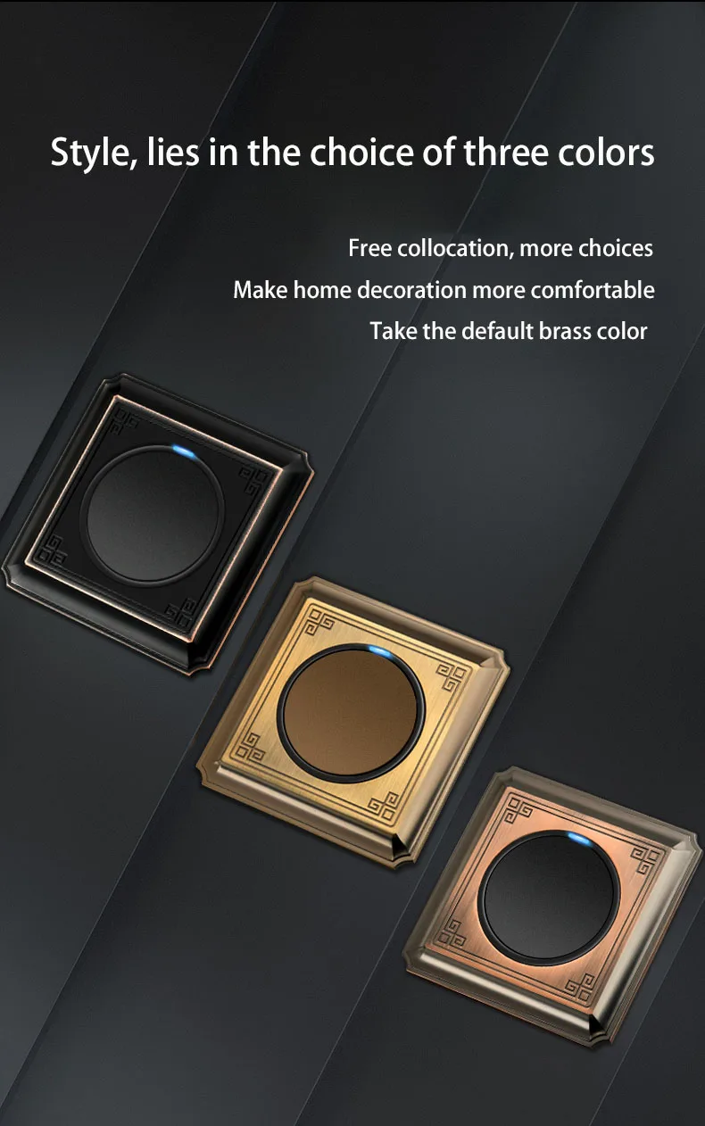 Painel, 86 Tipo, Wall Light Switch, Retro1-4 Gang, 2 Way