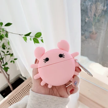

Cartoon Pink Crab Earphone Case For Airpods Pro 3 Bluetooth Headset Charging Box Cover Headphone 3D Silicone Case with Hook
