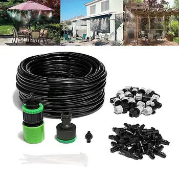 

20M Water Misting Cooling System Mist Sprinkler Nozzle Kit Plants Hose Patio Watering Greenhouse Outdoor Garden Spray B2Q8