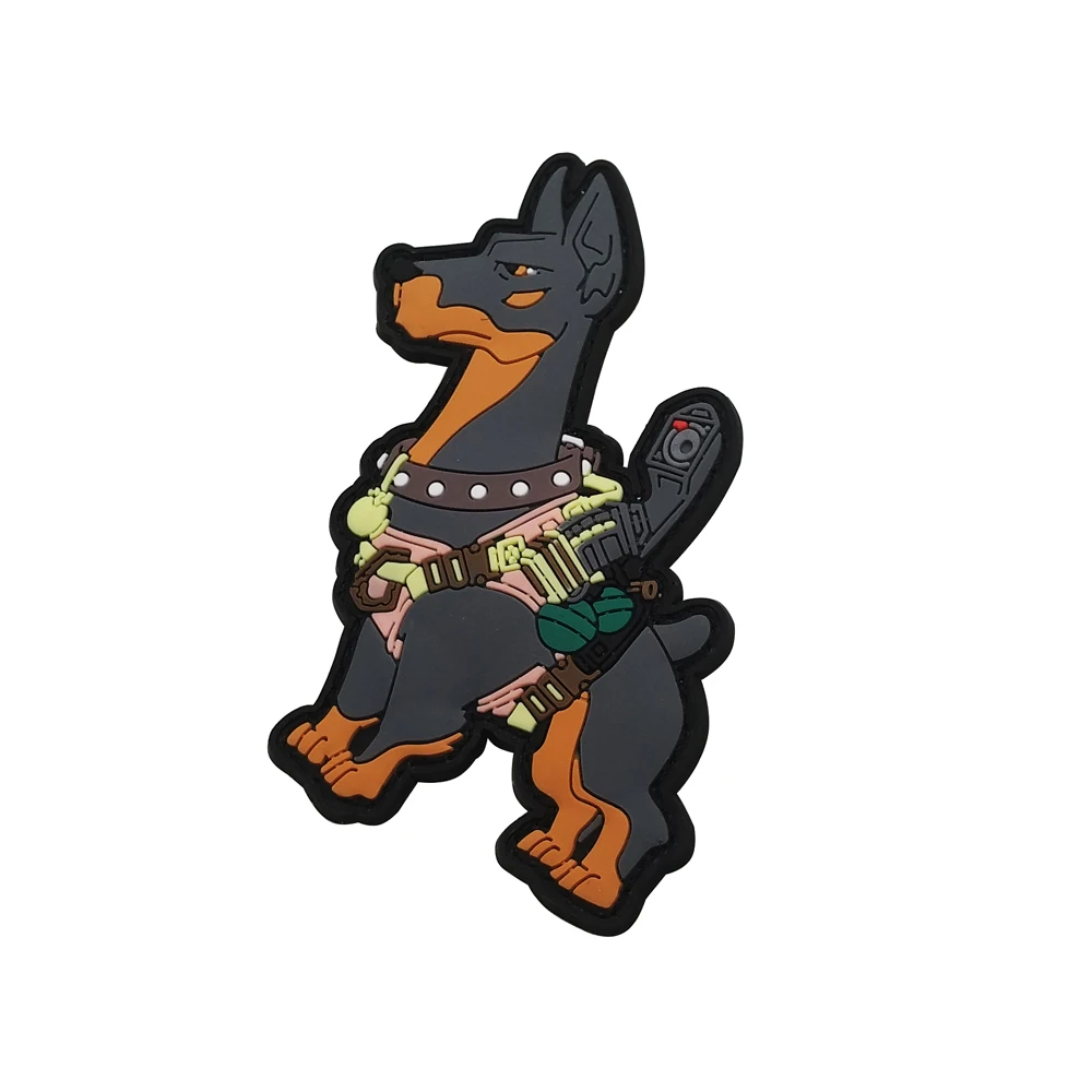 1 шт. 3D ПВХ тактическая собака логотип нагрудный знак крючок задняя резиновая нашивка на рюкзак высокого класса аксессуары значок 8*9,5 см