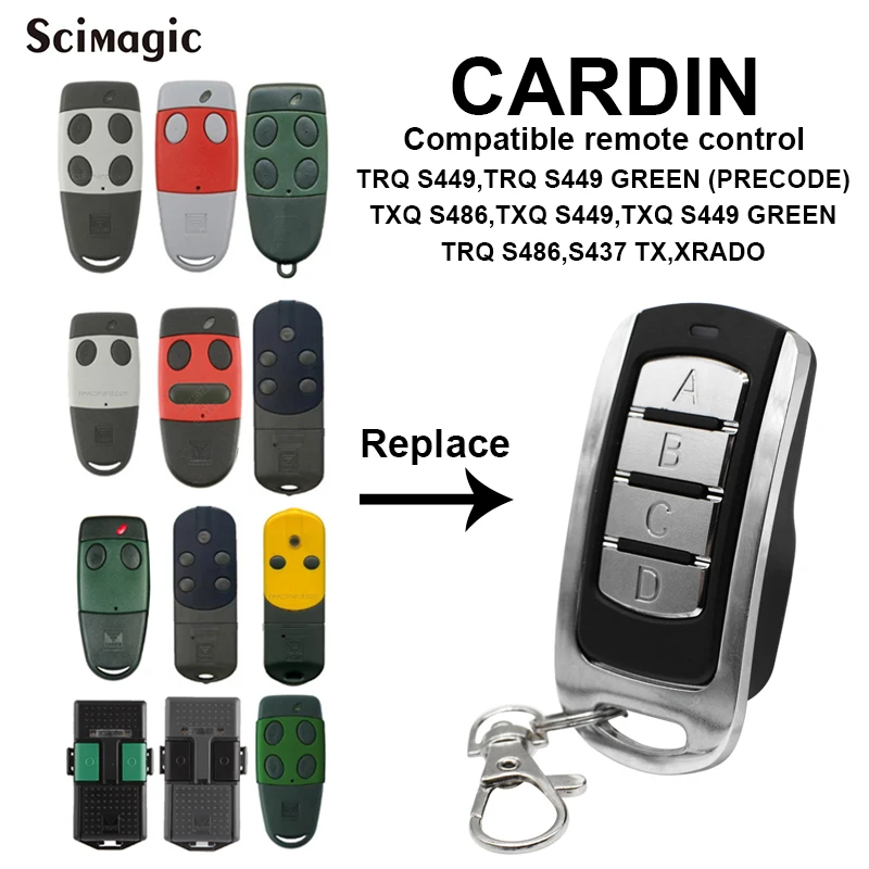 CARDIN TXQ S449 S486 433MHz 868MHz пульт дистанционного управления для открывания Гаражных дверей клон контроллер для ворот Дубликатор прокатный код