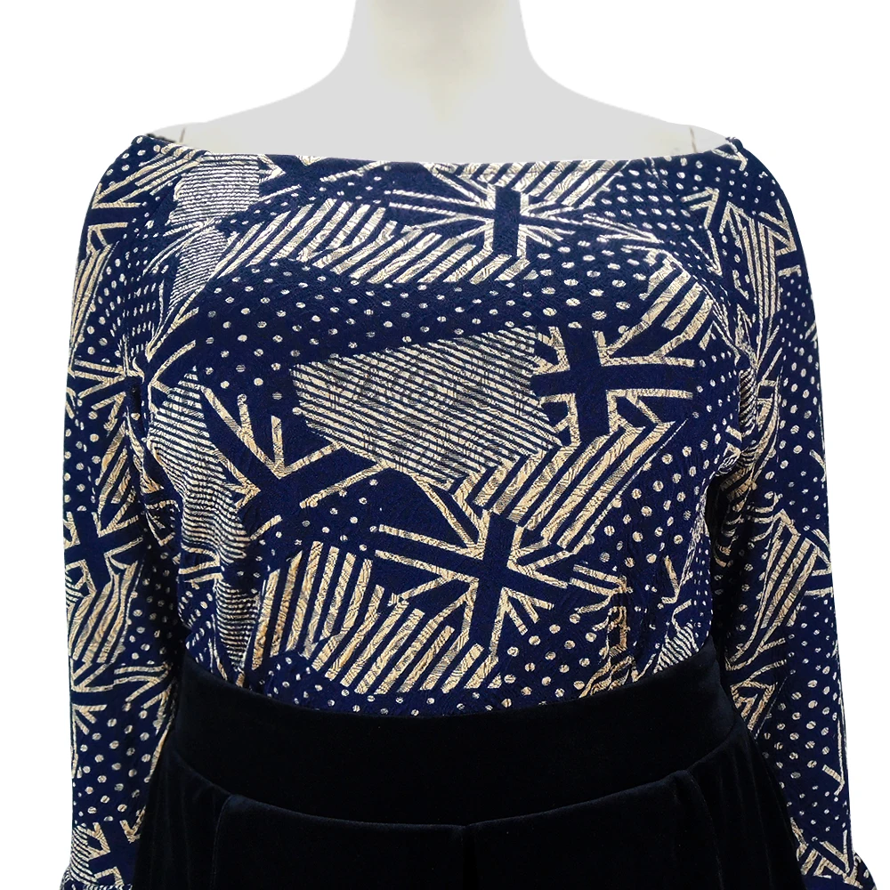 Женская одежда размера плюс, зимняя высококачественная бархатная плотная блузка, Элегантная Женская туника с драпировкой на шее, женские блузки, M-8XL, H153
