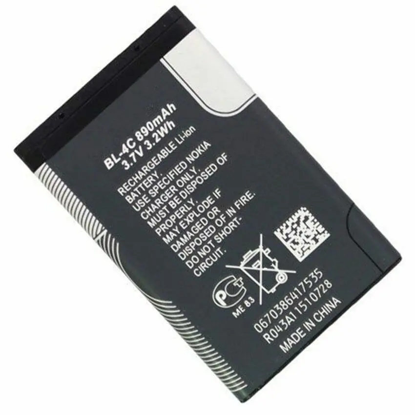 BL-4C BL4C 890 мА/ч, Батарея для Nokia 6100 6125 6136 6170 6300 7705 7200 7270 8208