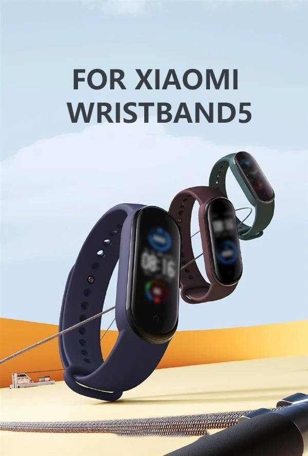 Strap For Xiaomi Mi Band 5 6 Replacement Strap Soft Silicone Smart Band Bracelet Wristband Colorful Wrist Straps For Mi Band 5 6