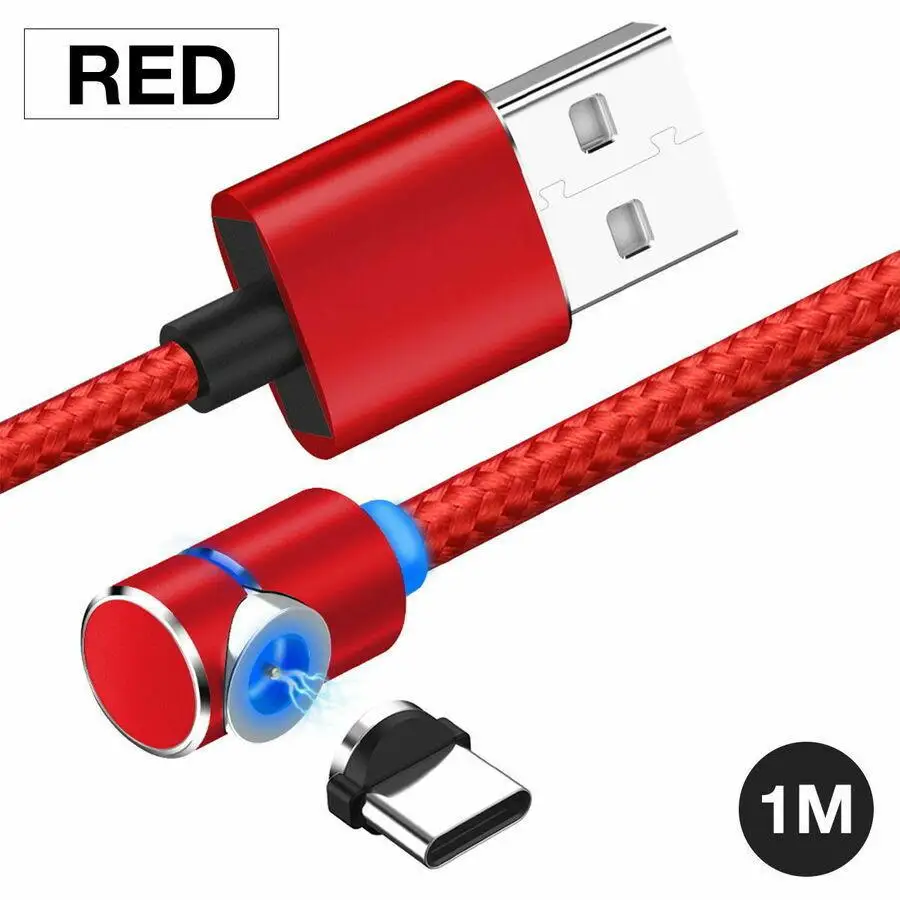 Магнитный кабель Micro usb type C для iPhone Lighting Cable 1M 3A провод для быстрого заряда type-C Магнитный зарядный кабель для телефона - Цвет: Красный