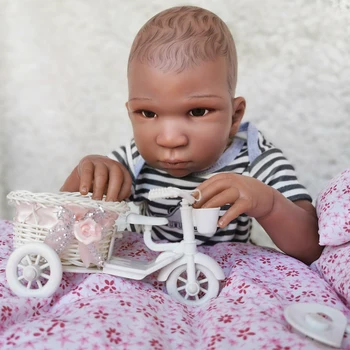 

Exquisite Simulation doll bebe reborn newborn African babies alive silicone dolls toys gift Detailed Painting Art Dolls