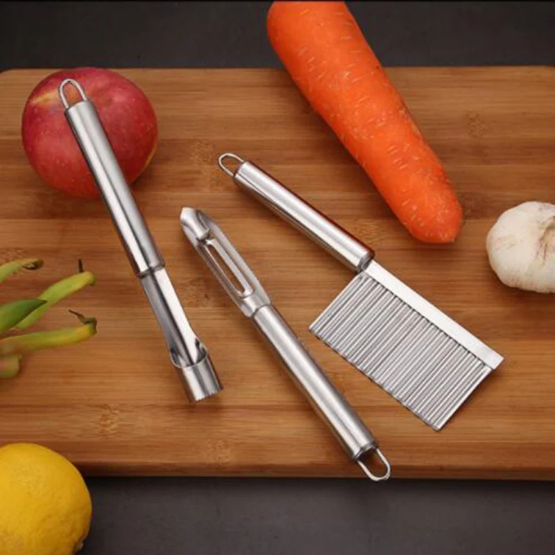 Stainless Steel Fruit Knife Corer Carving Knife Set Watermelon Digging Spoon Potato Peeler Ice Cream Scoop Set