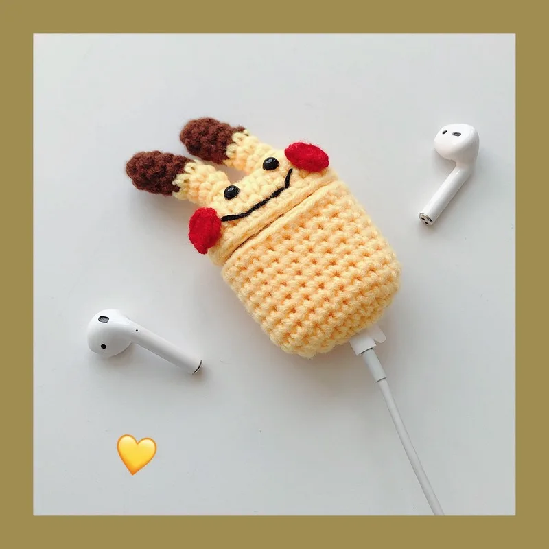 Милый плюшевый чехол для AirPods, беспроводной Bluetooth чехол для Apple AirPod 2, 1 чехол, аксессуары, зарядная коробка для Air pods