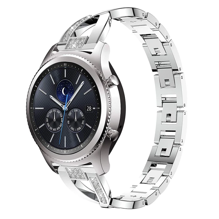 22 мм Кристалл Bling металлический ремешок часы ремешок для samsung gear S3 Frontier PUO88