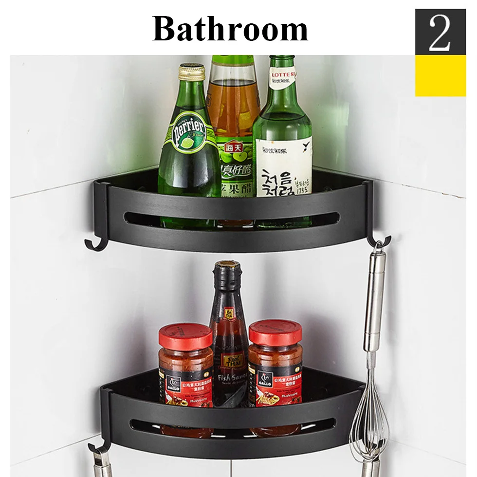 Угловая полка для ванной самоклеящаяся настенная с клеем винты из сверхпрочного