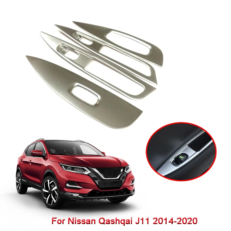 Автомобильный Стайлинг ABS панель крышка Блестки для Nissan Qashqai J11- Внутренняя дверь окна переключатель лифт панель Крышка