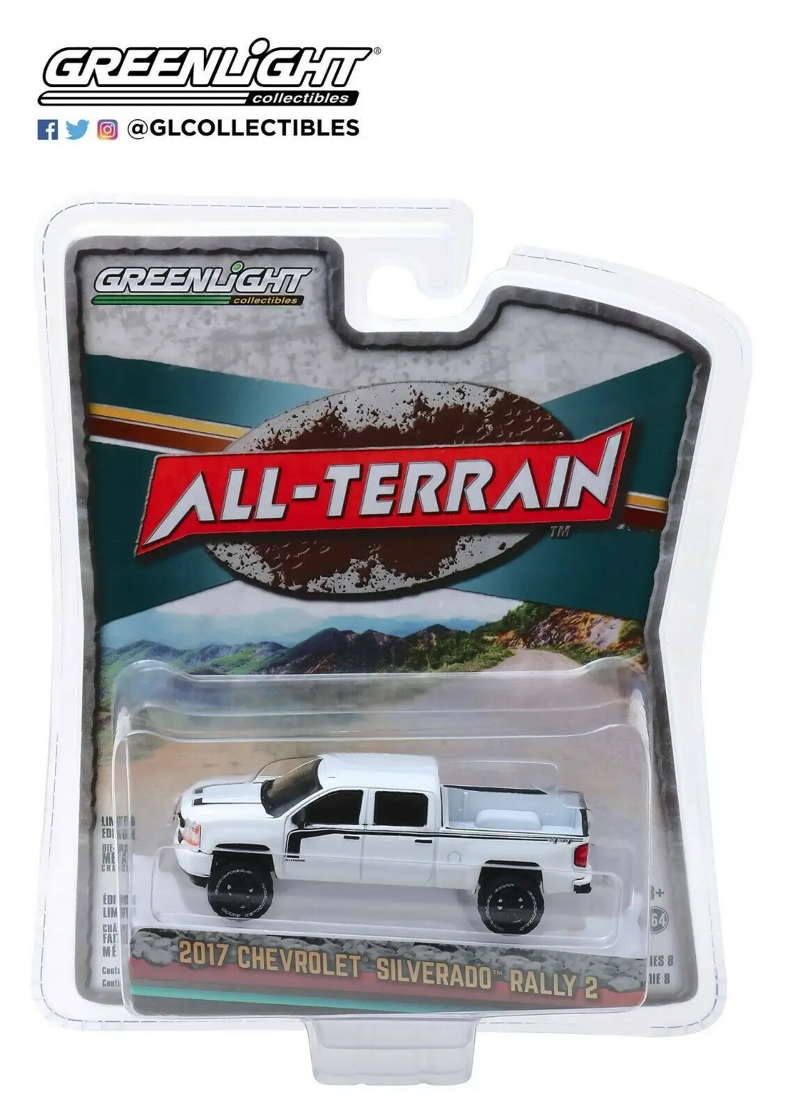 Зеленый свет 1: 64 Chevrolet Silverado ралли 2 Игрушечная машина из сплава игрушки для детей литой модельный автомобиль подарок на день рождения
