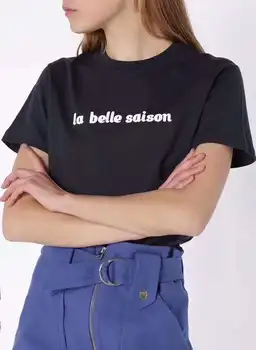 

2020 Spring Summer Women's French Designer Letter Offset Logo Print Cotton Short Sleeve T-Shirt