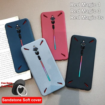 Перейти на Алиэкспресс и купить Для zte Nubia Red Magic 1 3 3 s Чехол magic3 Rock sand силиконовый скраб мягкая задняя крышка для red magic 3 s 3 s NX609J NX629J shell
