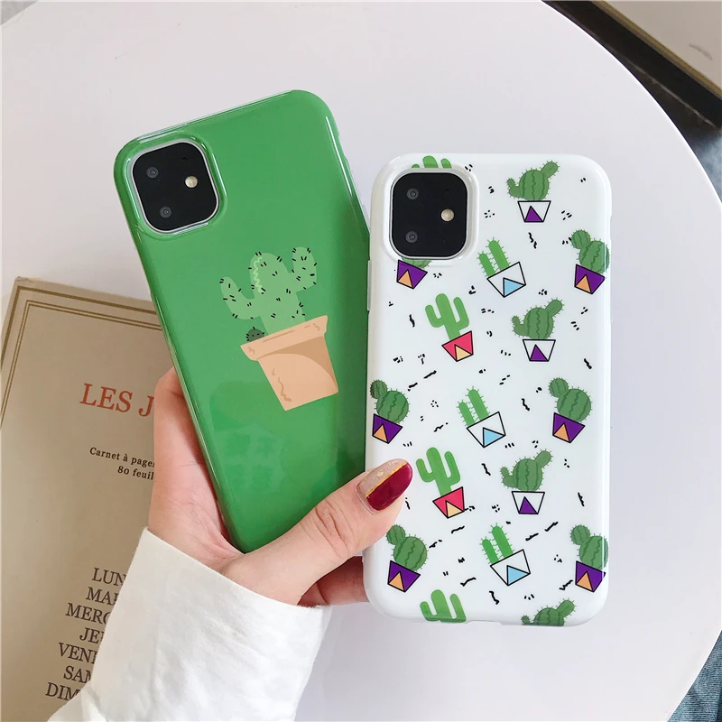 Новый глянцевый чехол С КАКТУСОМ в горшке для iphone 11 pro MAX 2019 дюйма 7 6 8 plus X XR XS |