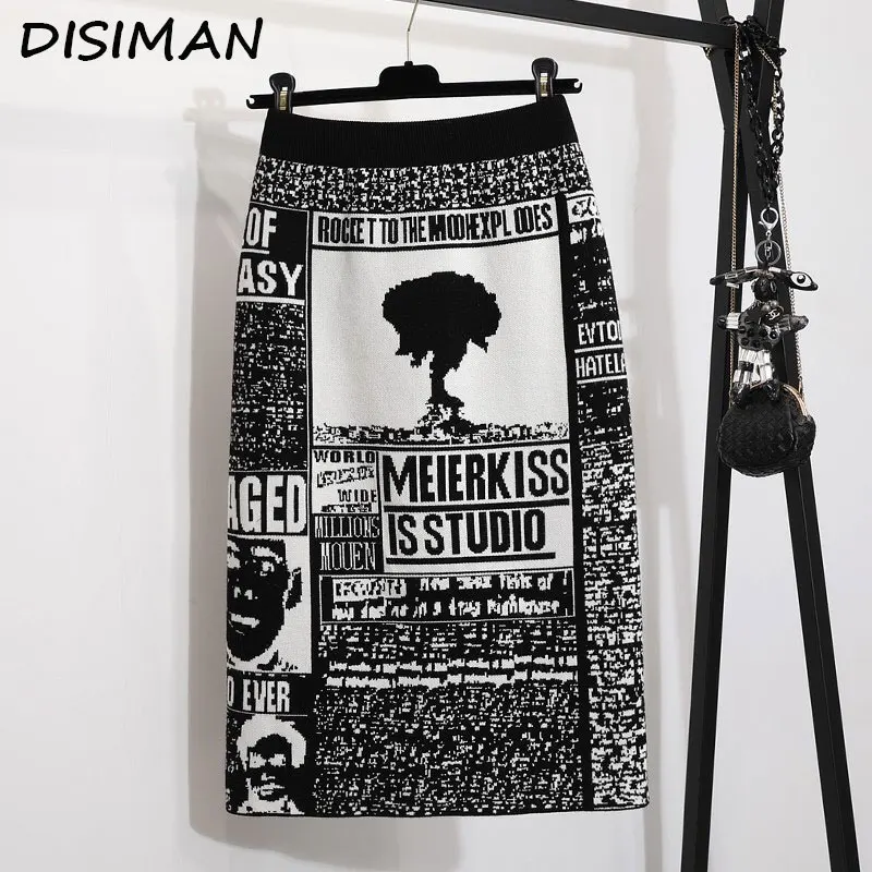 DISIMAN новые модные женские юбки стрейч сексуальные юбки готическая Черная юбка
