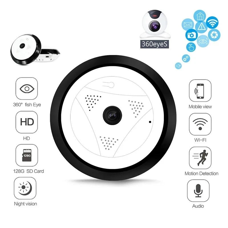 360 IP Wi Fi камера панорамная безопасности 1 3 МП беспроводной рыбий глаз 960p HD