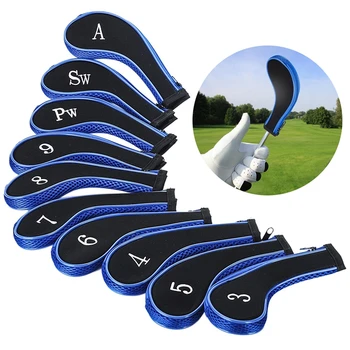 

Golf Iron Head Cover Club Heads Protector Wedge Headcovers Long Neck with Zip for Callaway, Ping, ,