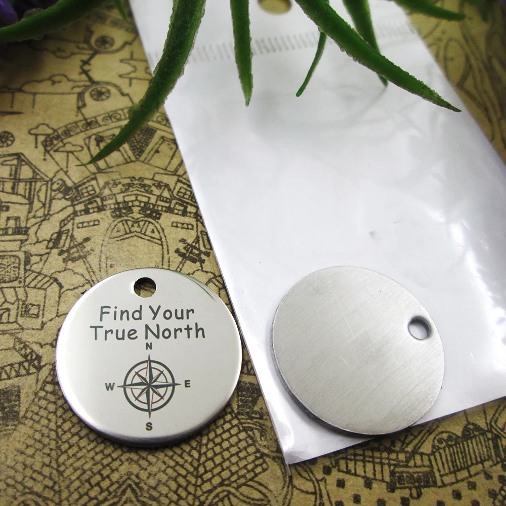 

20pcs--"Find Your True North"stainless steel charms 5 styles for choosing DIY Charms for necklace bracelets