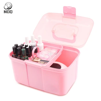 

Portable Desktop Nail Art Tool Nail Dryer Storage Plastic Box Scissors Makeup Organizer Nail Gel Polish Pen Manicure Tools Case