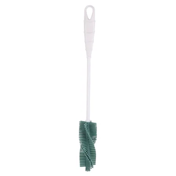 

Silicone Bottle Brush Long Handle Cup Brush Glassware Cleaning Brushes Kitchen Gadget (Green)
