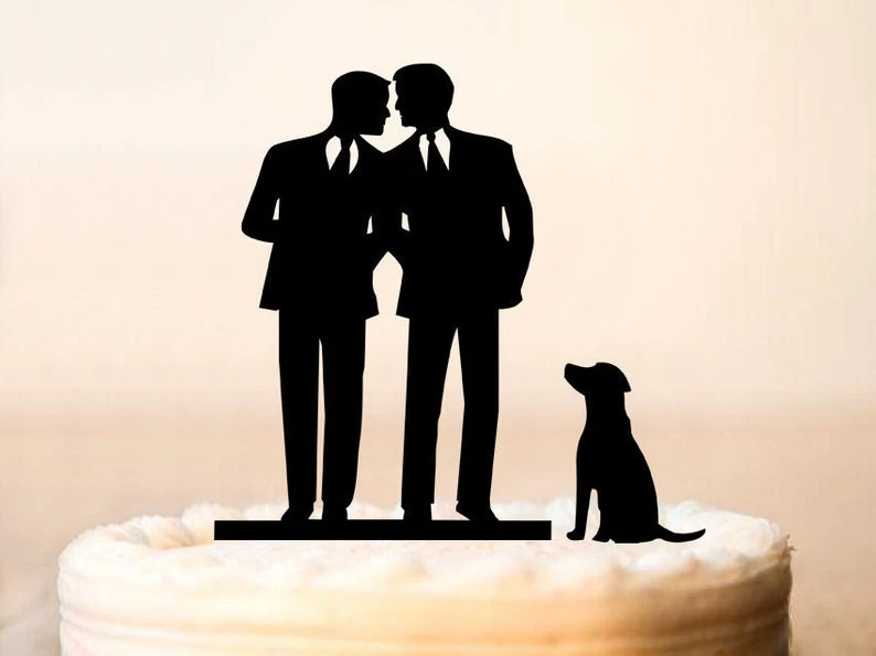 同じセックスケーキ Toppergay ケーキトッパー 犬 ゲイシルエット ゲイウエディングケーキトッパー 同性愛 ウエディングケーキトッパー男性 Mr を Cake Decorating Supplies Aliexpress