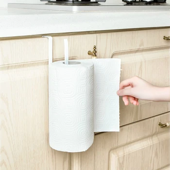 

Punch Free Hanging Self-adhesive Roll Paper Holder Rack Tissue Holder Towel Storage For Kitchen Bathroom toilet Roll Paper