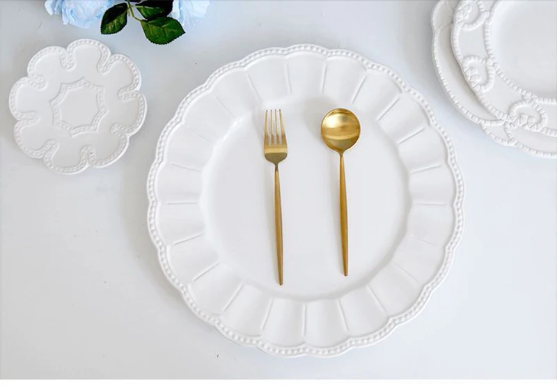 1 шт из белого фарфора обеденная тарелка для свадебной вечеринки декоративные блюда и тарелки Стейк Салат десерт тарелка набор поднос посуда