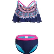 MAICO/комплект из двух предметов для девочек, детский купальник из полиэстера, детский купальный костюм с цветочным рисунком одежда для плавания купальные костюмы для больших девочек