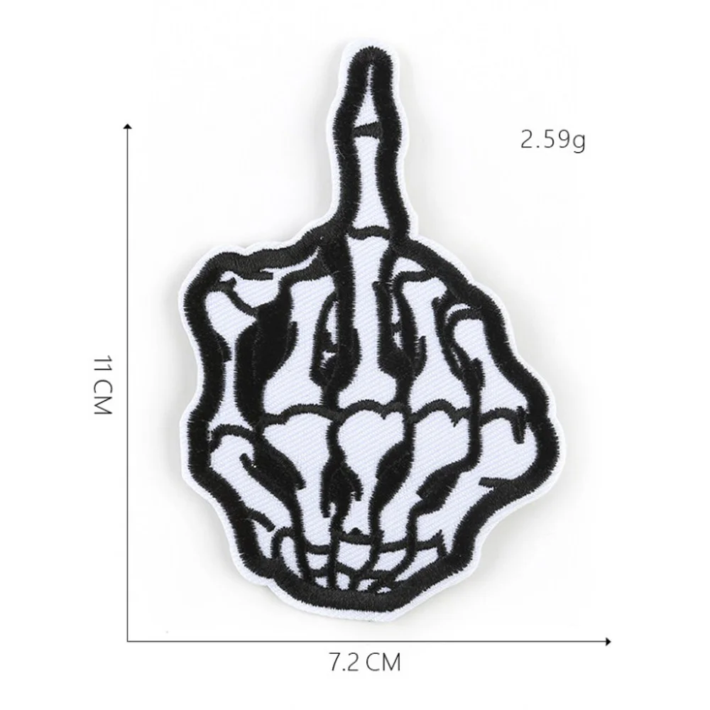 Skull Hand Cartoon Embroidered Iron-On Patch - DIY Apparel Accessory